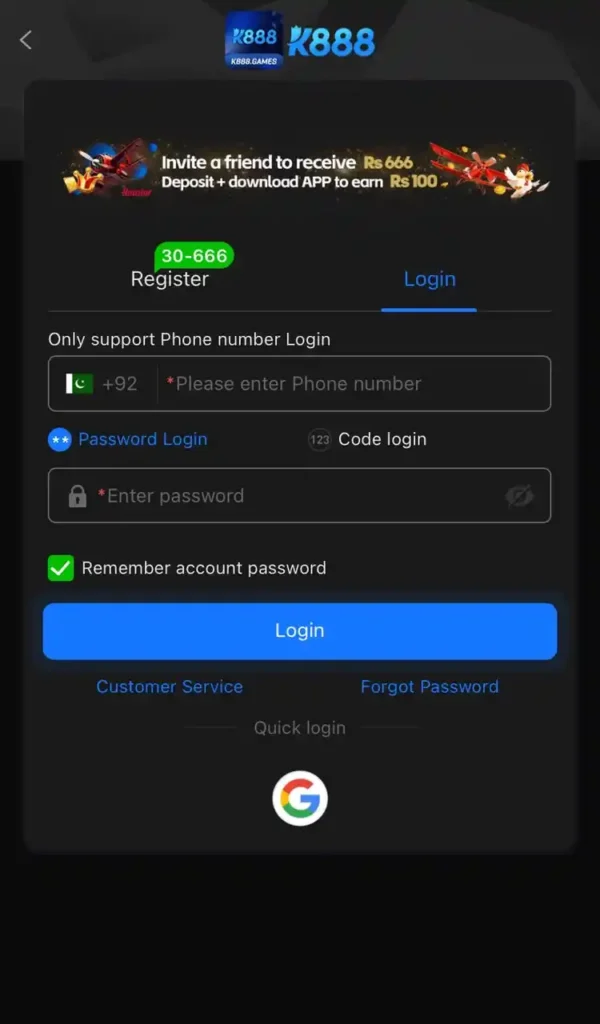 login k888
